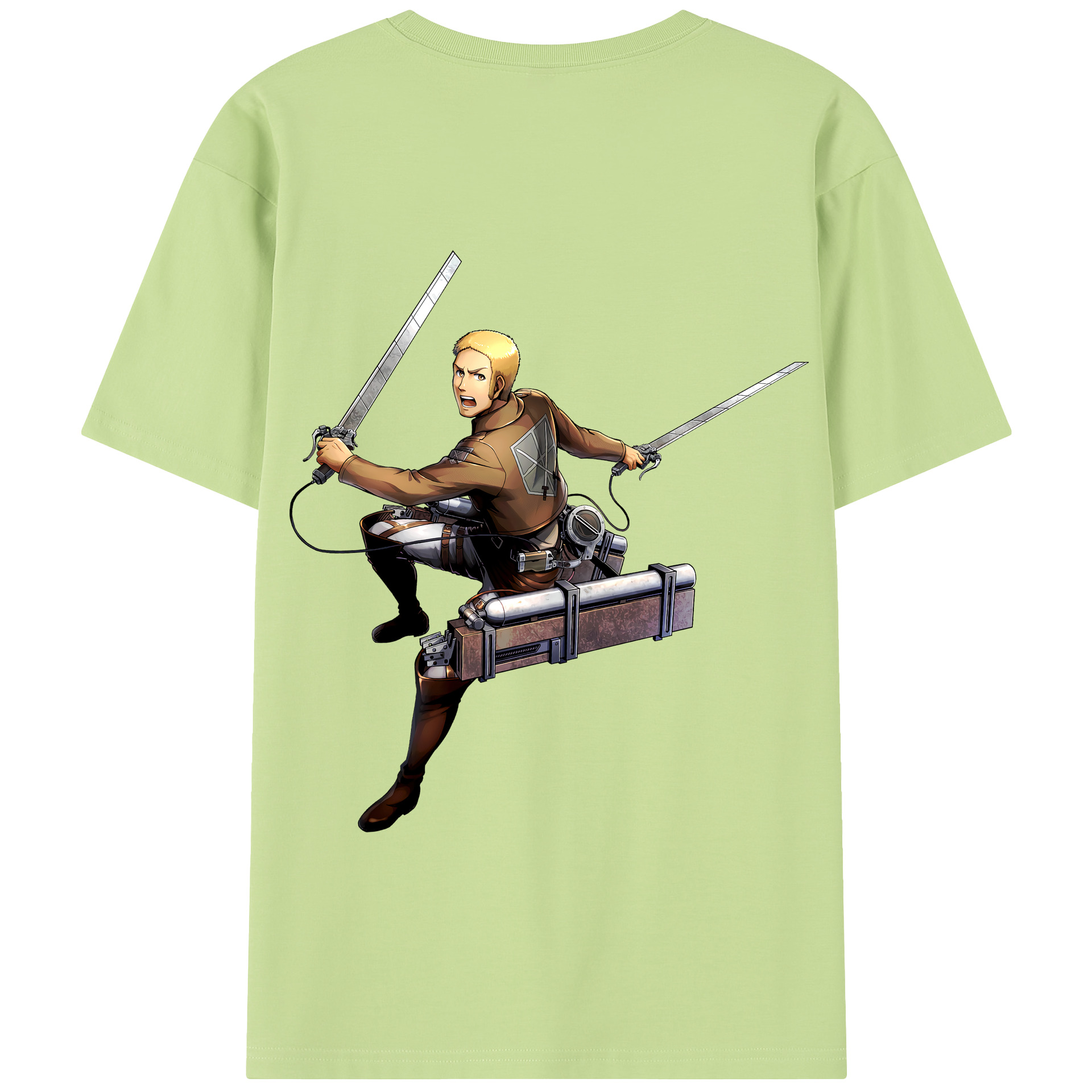（画像用） 進撃の巨人 ライナー・ブラウン Attack on Titan Reiner Braun 綿100％半袖Tシャツ（背面プリント）